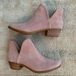 Pink Suede Booties